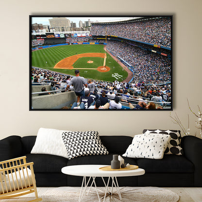 Wide View Yankee, Stadium Canvas, Sport Art, Framed Canvas Print Wall Art, Floating Frame