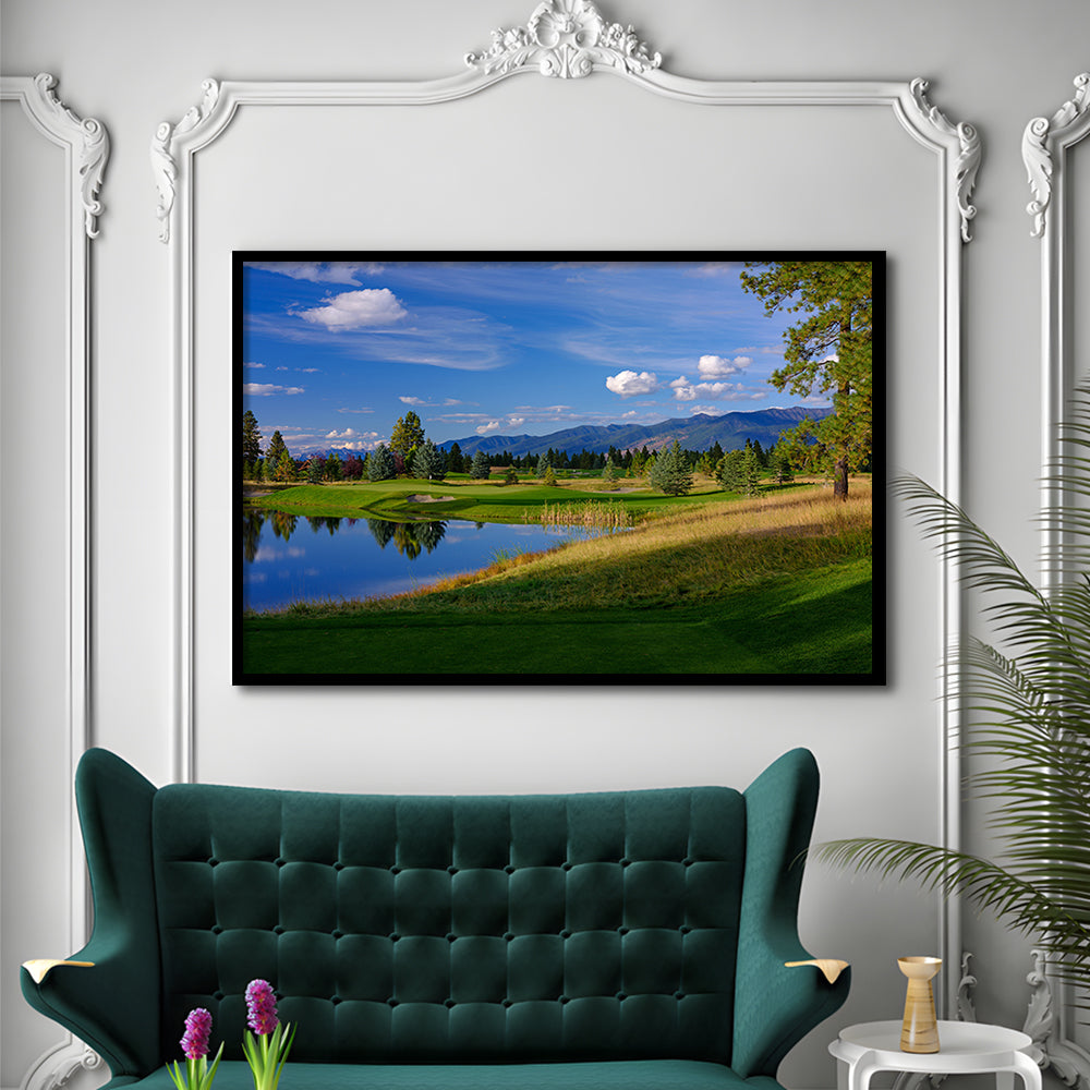 Wilderness Club Hole 05 Wilderness Golf Courses , Eureka, Montana, Framed Art Print Wall Decor, Picture Framed
