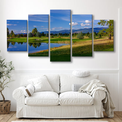 Wilderness Club Hole 05 Wilderness Golf Courses , Eureka, Montana, Golf Art Print, 5 Pieces Mixed Canvas Print Wall Art