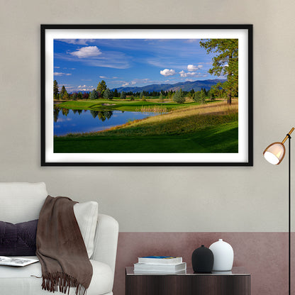 Wilderness Club Hole 05 Wilderness Golf Courses , Eureka, Montana, Goft Art Print, Framed Art Print White Border Wall Decor