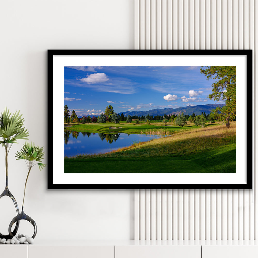 Wilderness Club Hole 05 Wilderness Golf Courses , Eureka, Montana, Goft Art Print, Framed Art Print White Border Wall Decor