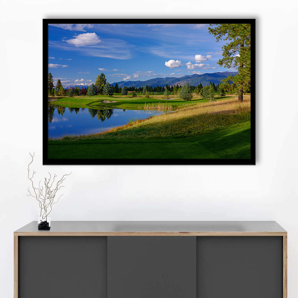 Wilderness Club Hole 05 Wilderness Golf Courses , Eureka, Montana, Framed Art Print Wall Decor, Picture Framed