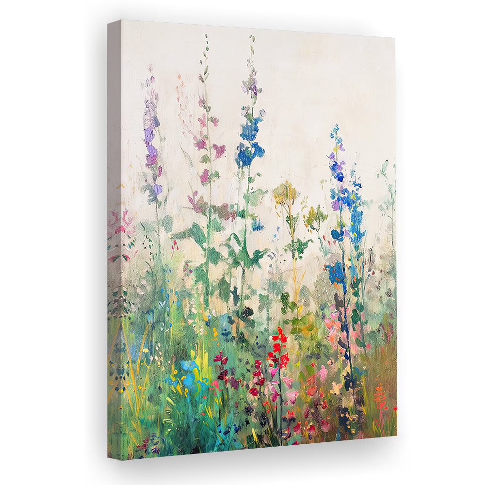 Wildflowers Field Landscape Art Print Vintage Print Living Room, Canvas Print Wall Art, Wall Decor, Painting Canvas