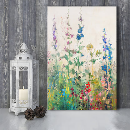 Wildflowers Field Landscape Art Print Vintage Print Living Room, Canvas Print Wall Art, Wall Decor, Painting Canvas