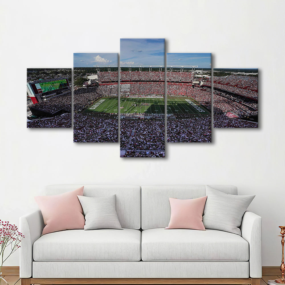 William Brice Stadium, Stadium Canvas, Sport Art, Gift for him, 5 Panel, Large Canvas, Canvas Print Wall Art