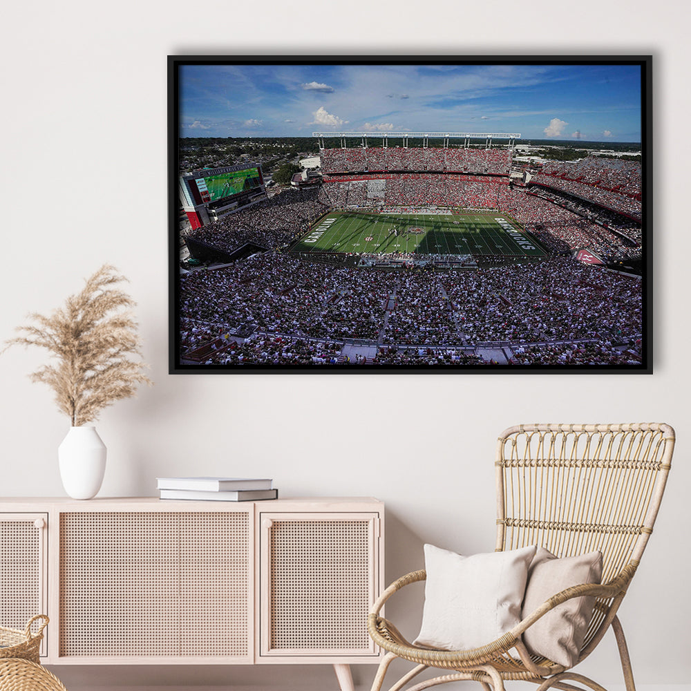 William Brice Stadium, Stadium Canvas, Sport Art, Framed Canvas Print Wall Art, Floating Frame