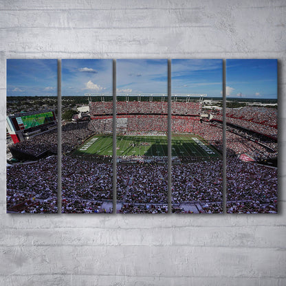 William Brice Stadium, Stadium Canvas, Sport Art, 5 Panel B, Extra Large Canvas, Canvas Print Wall Art