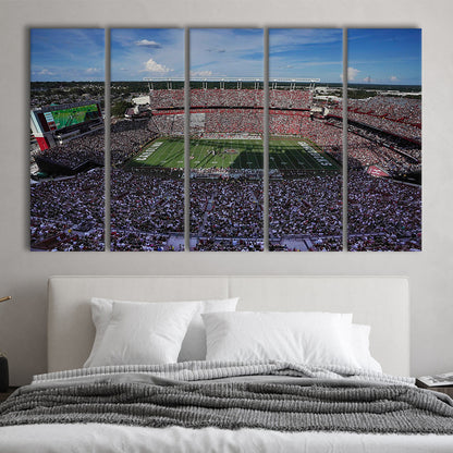 William Brice Stadium, Stadium Canvas, Sport Art, 5 Panel B, Extra Large Canvas, Canvas Print Wall Art