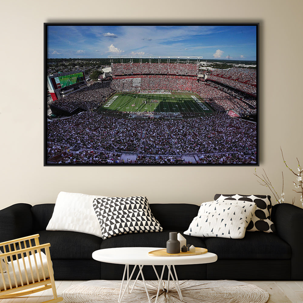 William Brice Stadium, Stadium Canvas, Sport Art, Framed Canvas Print Wall Art, Floating Frame