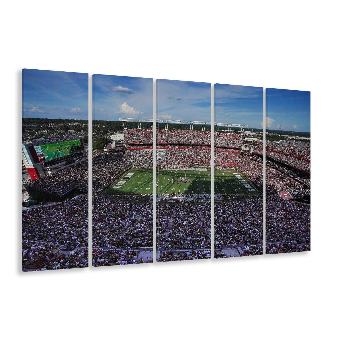 William Brice Stadium, Stadium Canvas, Sport Art, 5 Panel B, Extra Large Canvas, Canvas Print Wall Art