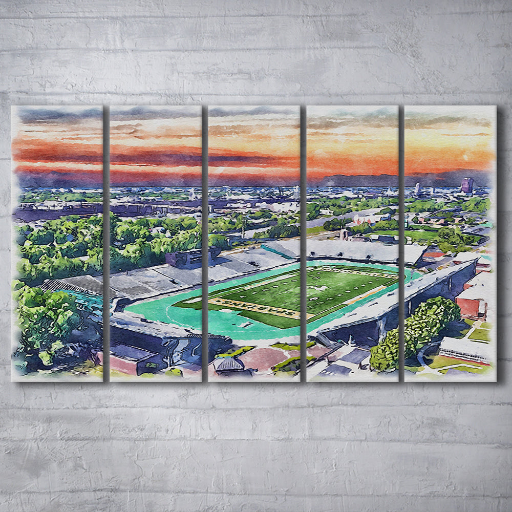 William Dick Price Painting Stadium Watercolor, Norfolk Virginia Watercolor, Sport Art, Extra Large Canvas Print