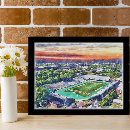 William Dick Price Painting Stadium Watercolor, Norfolk Virginia Watercolor, Sport Gift Art, Framed Art Print Wall Decor