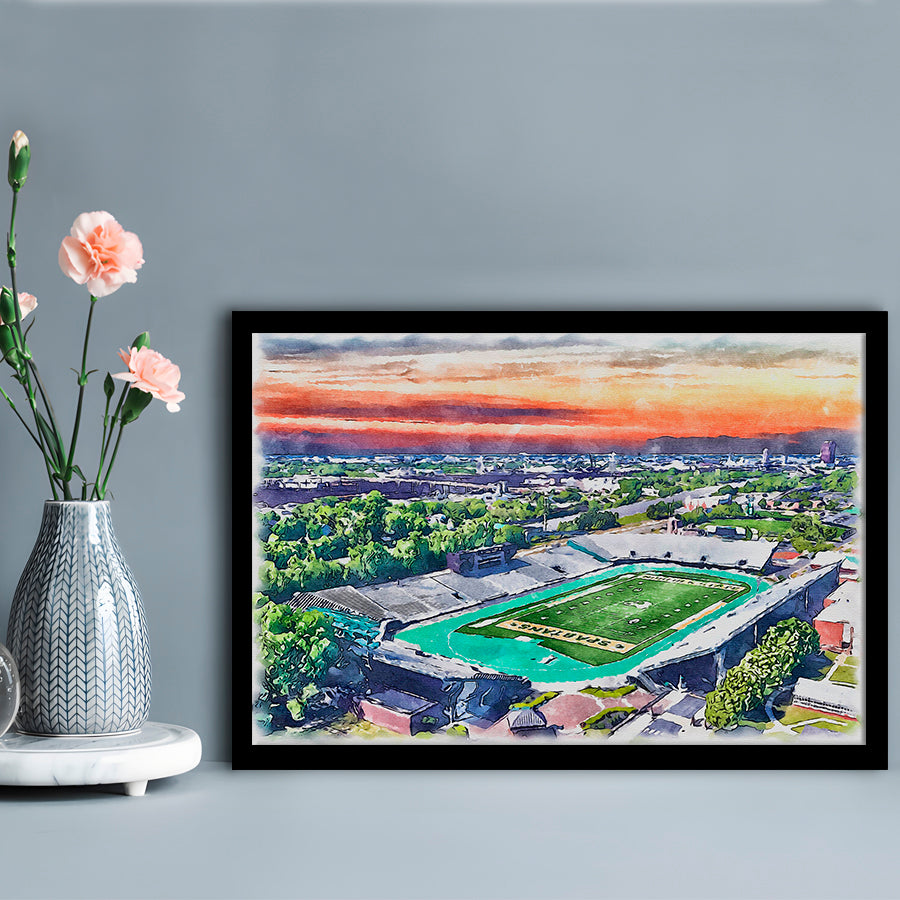 William Dick Price Painting Stadium Watercolor, Norfolk Virginia Watercolor, Sport Gift Art, Framed Art Print Wall Decor