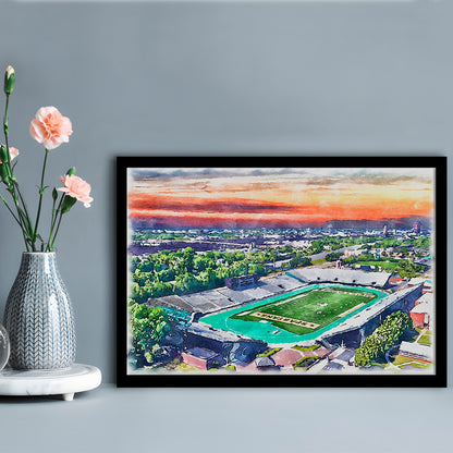 William Dick Price Painting Stadium Watercolor, Norfolk Virginia Watercolor, Sport Gift Art, Framed Art Print Wall Decor