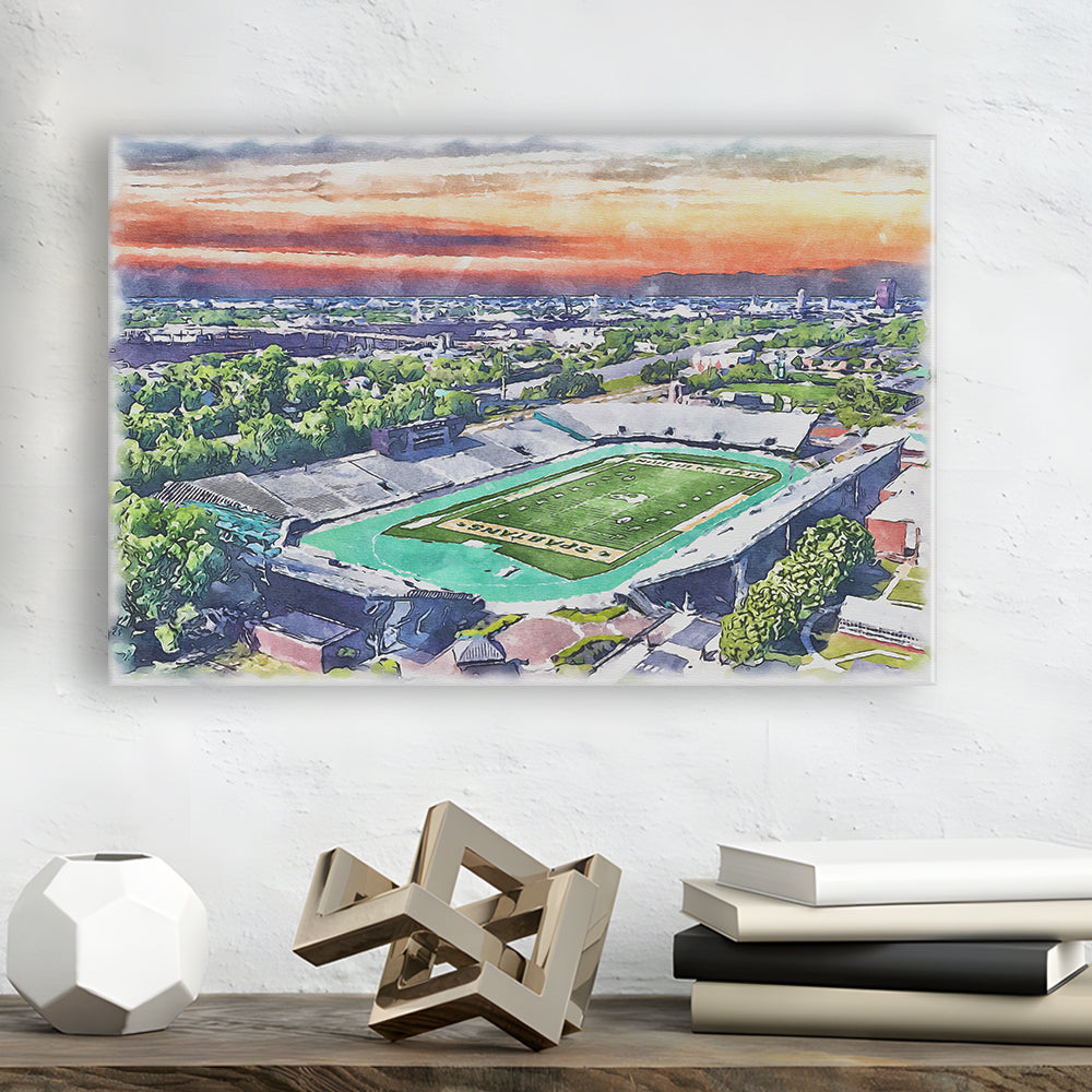 William Dick Price Painting Stadium Watercolor, Norfolk Virginia, Sport Art, Gifts for him, Canvas Print Wall Art