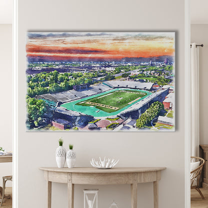 William Dick Price Painting Stadium Watercolor, Norfolk Virginia, Sport Art, Gifts for him, Canvas Print Wall Art