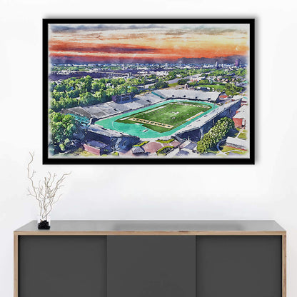 William Dick Price Painting Stadium Watercolor, Norfolk Virginia Watercolor, Sport Gift Art, Framed Art Print Wall Decor