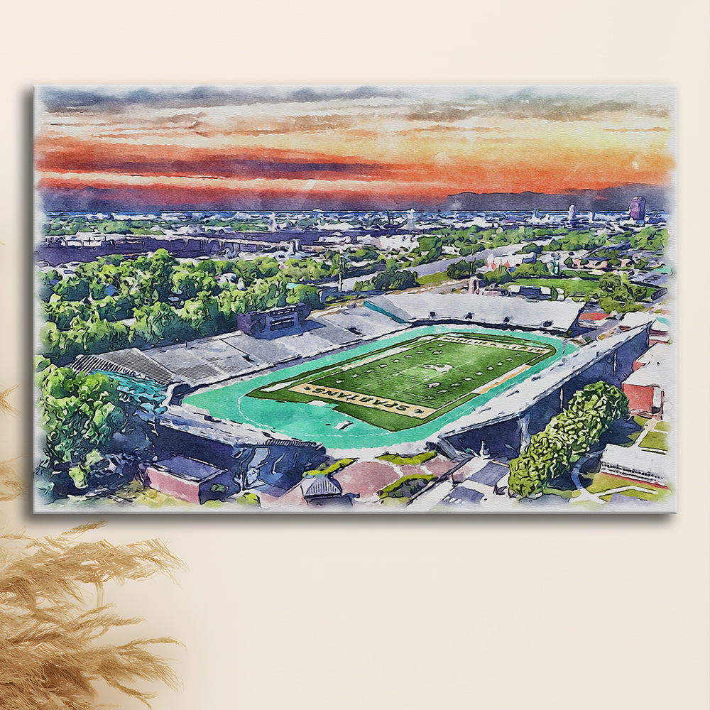 William Dick Price Painting Stadium Watercolor, Norfolk Virginia, Sport Art, Gifts for him, Canvas Print Wall Art