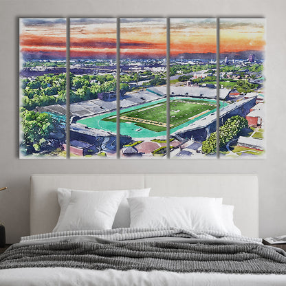 William Dick Price Painting Stadium Watercolor, Norfolk Virginia Watercolor, Sport Art, Extra Large Canvas Print