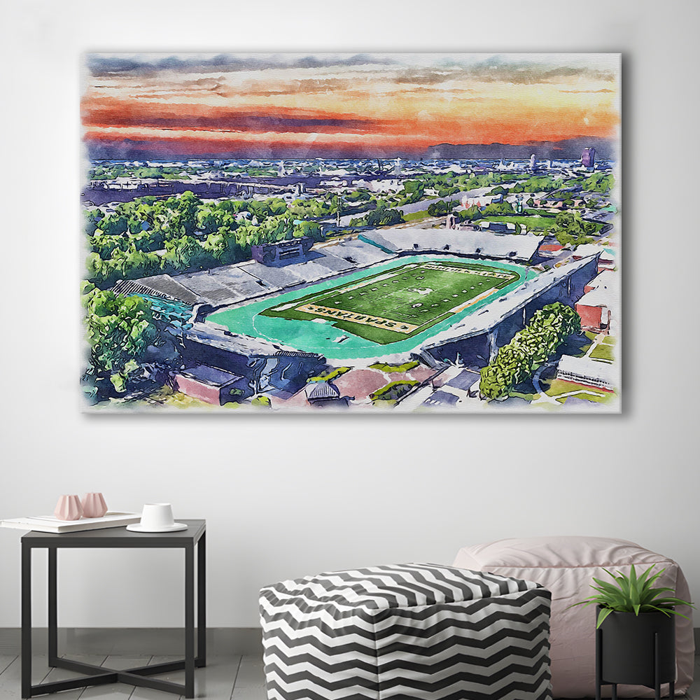 William Dick Price Painting Stadium Watercolor, Norfolk Virginia, Sport Art, Gifts for him, Canvas Print Wall Art