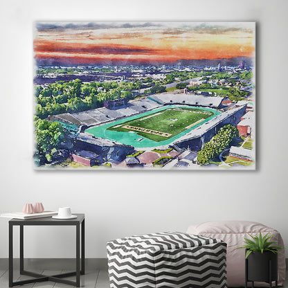 William Dick Price Painting Stadium Watercolor, Norfolk Virginia, Sport Art, Gifts for him, Canvas Print Wall Art