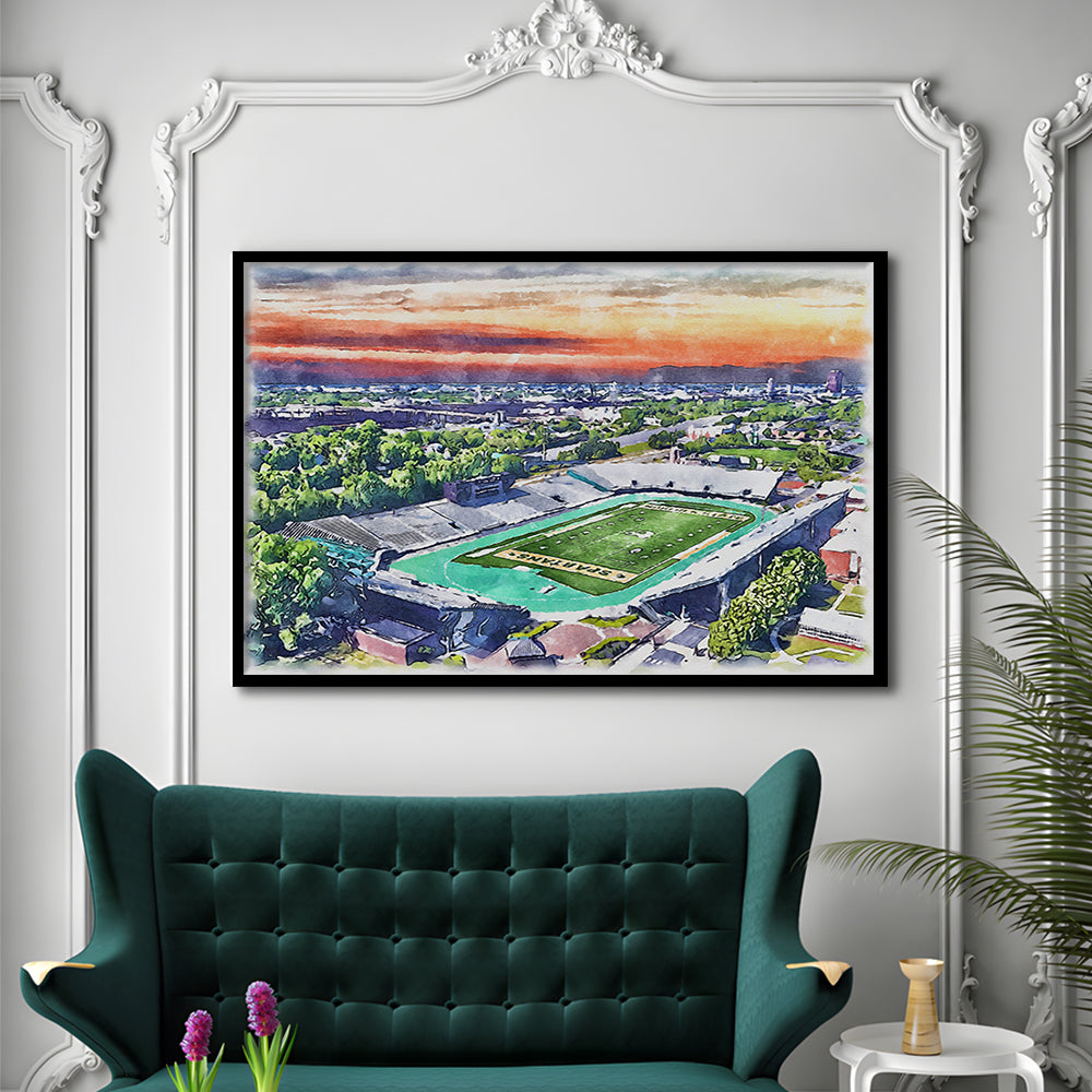 William Dick Price Painting Stadium Watercolor, Norfolk Virginia Watercolor, Sport Gift Art, Framed Art Print Wall Decor