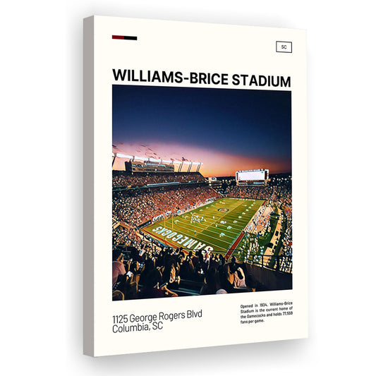 Williams-Brice Stadium Print, South Carolina Football Stadium Canvas Art, Fan Gifts, Sport Art, Canvas Print Wall Art