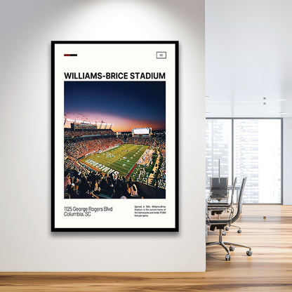Williams-Brice Stadium Print, South Carolina Football Stadium Art, Gifts for him, Sport Art, Framed Art Print Wall Decor