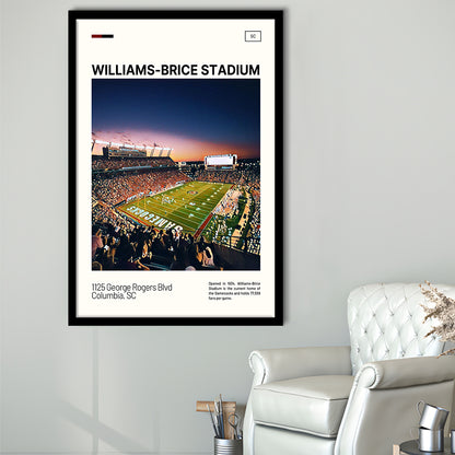 Williams-Brice Stadium Print, South Carolina Football Stadium Art, Gifts for him, Sport Art, Framed Art Print Wall Decor