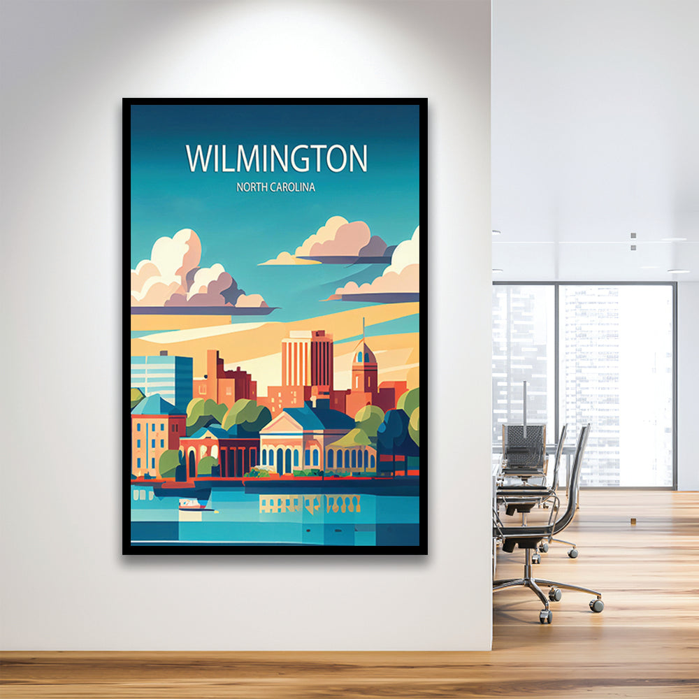 Wilmington North Carolina Art Print, Wilmington City Wall Art, Framed Art Print, Picture Framed, Painting Art