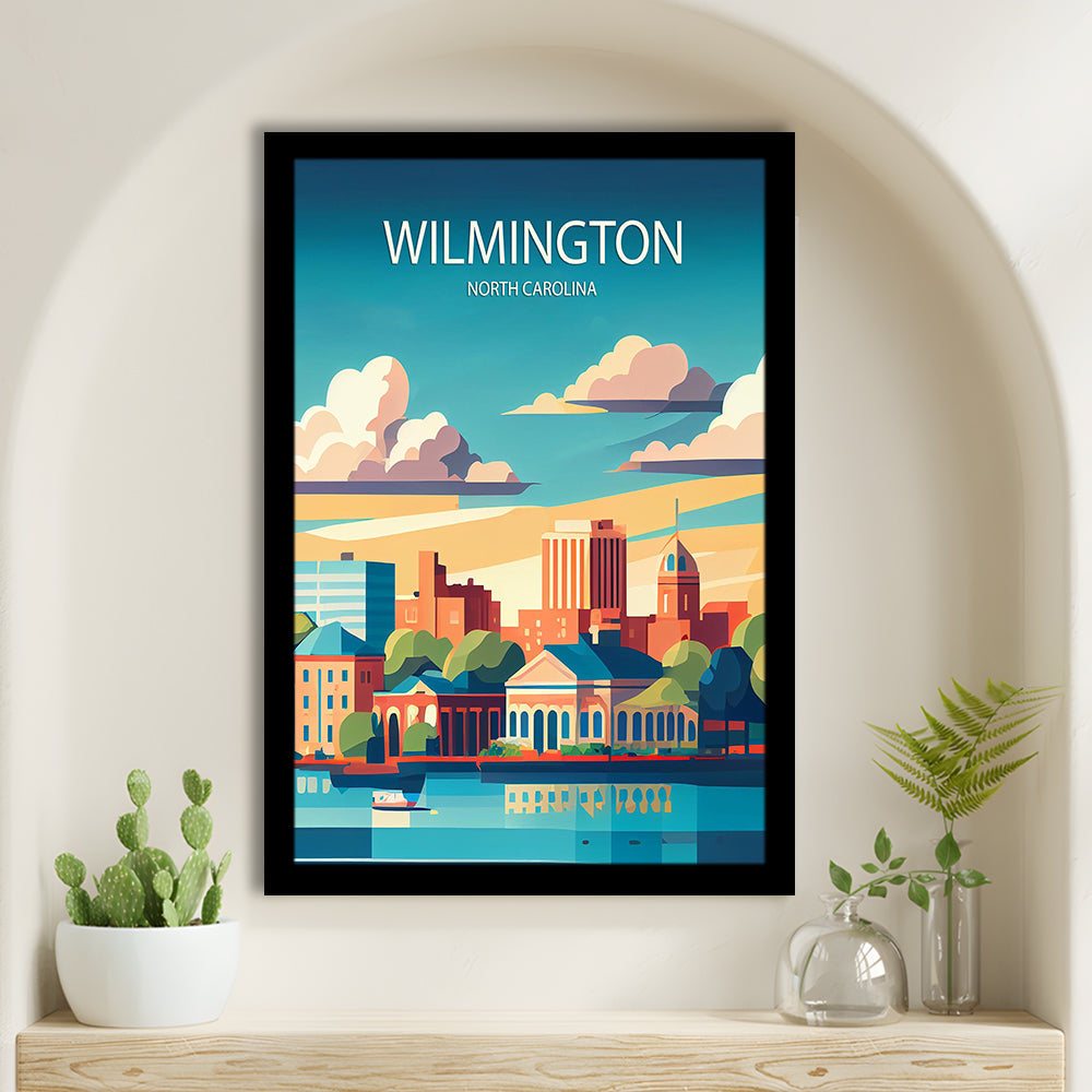 Wilmington North Carolina Art Print, Wilmington City Wall Art, Framed Art Print, Picture Framed, Painting Art