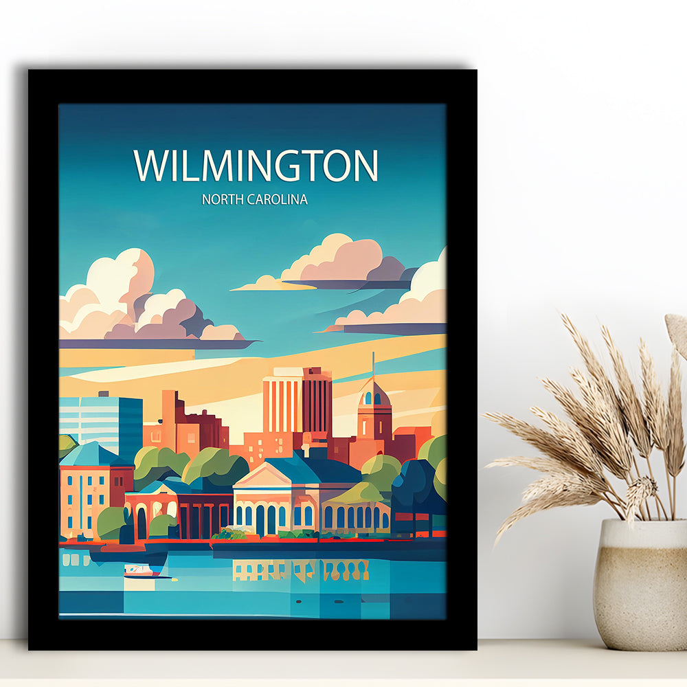 Wilmington North Carolina Art Print, Wilmington City Wall Art, Framed Art Print, Picture Framed, Painting Art