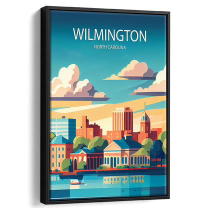 Wilmington North Carolina Art Print, Wilmington City Wall Art, Floating Framed Canvas Print, Framed Picture, Painting Canvas