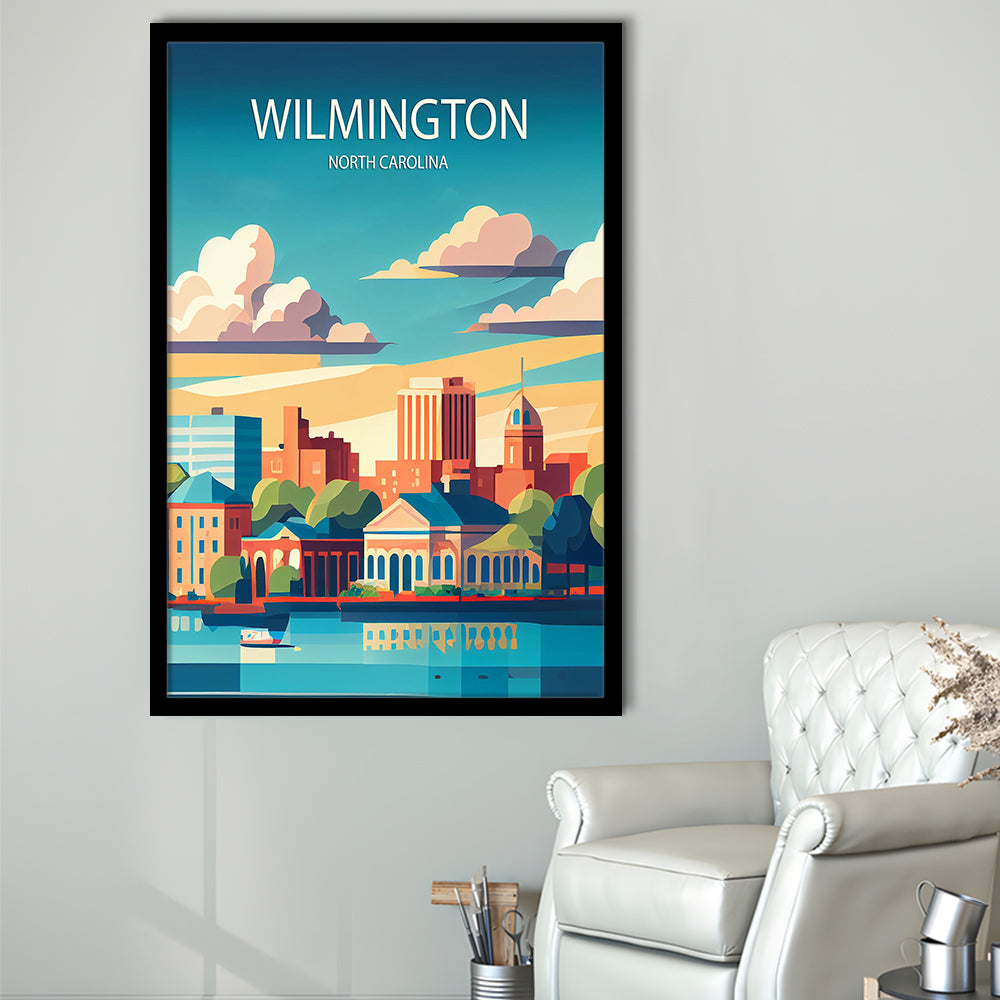Wilmington North Carolina Art Print, Wilmington City Wall Art, Framed Art Print, Picture Framed, Painting Art