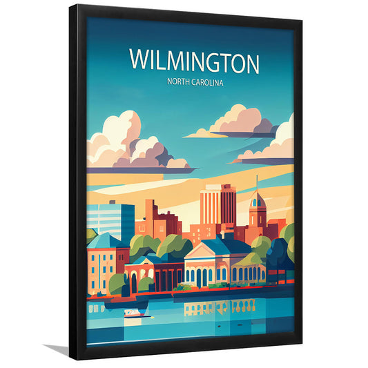 Wilmington North Carolina Art Print, Wilmington City Wall Art, Framed Art Print, Picture Framed, Painting Art