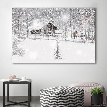Winter Snowy Bavarian Alpine landscape with snow covered field, Cavas Print Wall Art Hom Decor