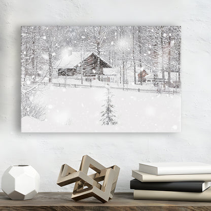 Winter Snowy Bavarian Alpine landscape with snow covered field, Cavas Print Wall Art Hom Decor