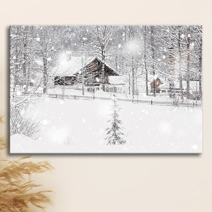 Winter Snowy Bavarian Alpine landscape with snow covered field, Cavas Print Wall Art Hom Decor