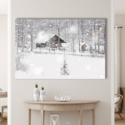 Winter Snowy Bavarian Alpine landscape with snow covered field, Cavas Print Wall Art Hom Decor