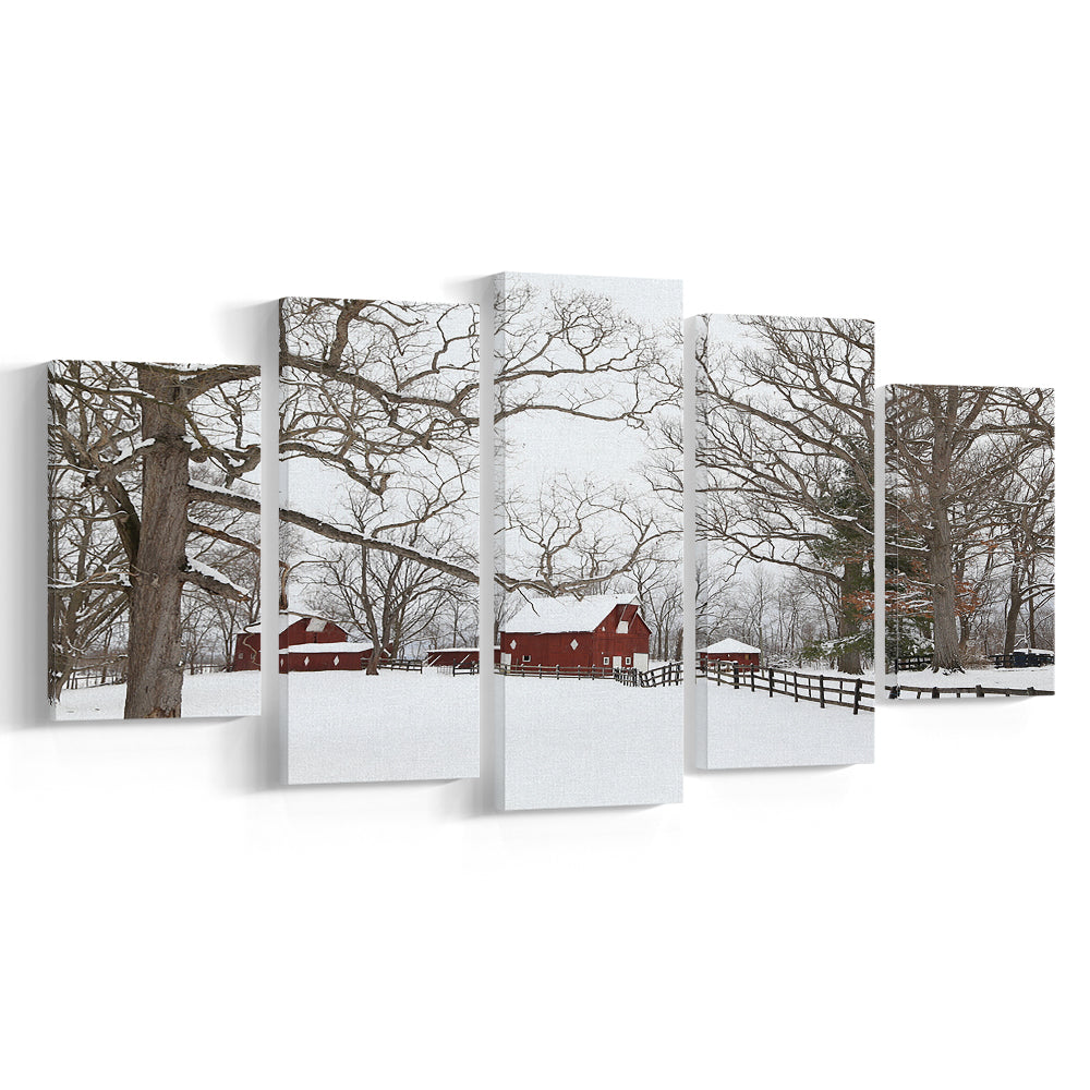 Winter wonderland, 5 Piece Large Cavas Print Wall Art