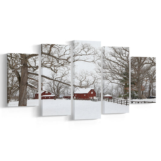 Winter wonderland, 5 Piece Large Cavas Print Wall Art