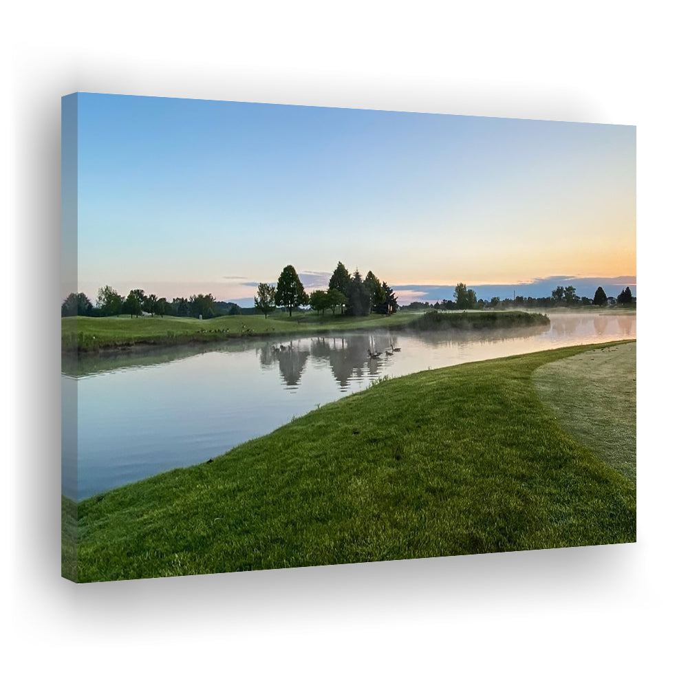 Wisconsin Golf Course In The Morning Sunlight, Golf Art Print,Gifts Golf Lover