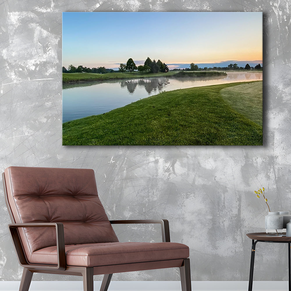 Wisconsin Golf Course In The Morning Sunlight, Golf Art Print,Gifts Golf Lover