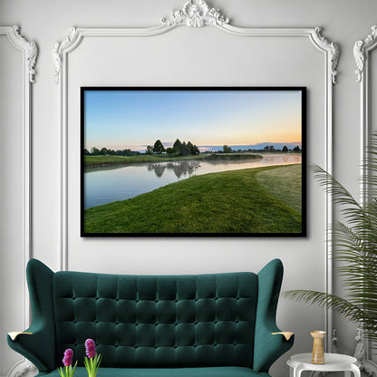 Wisconsin Golf Course In The Morning Sunlight, Framed Art Print Wall Decor, Picture Framed