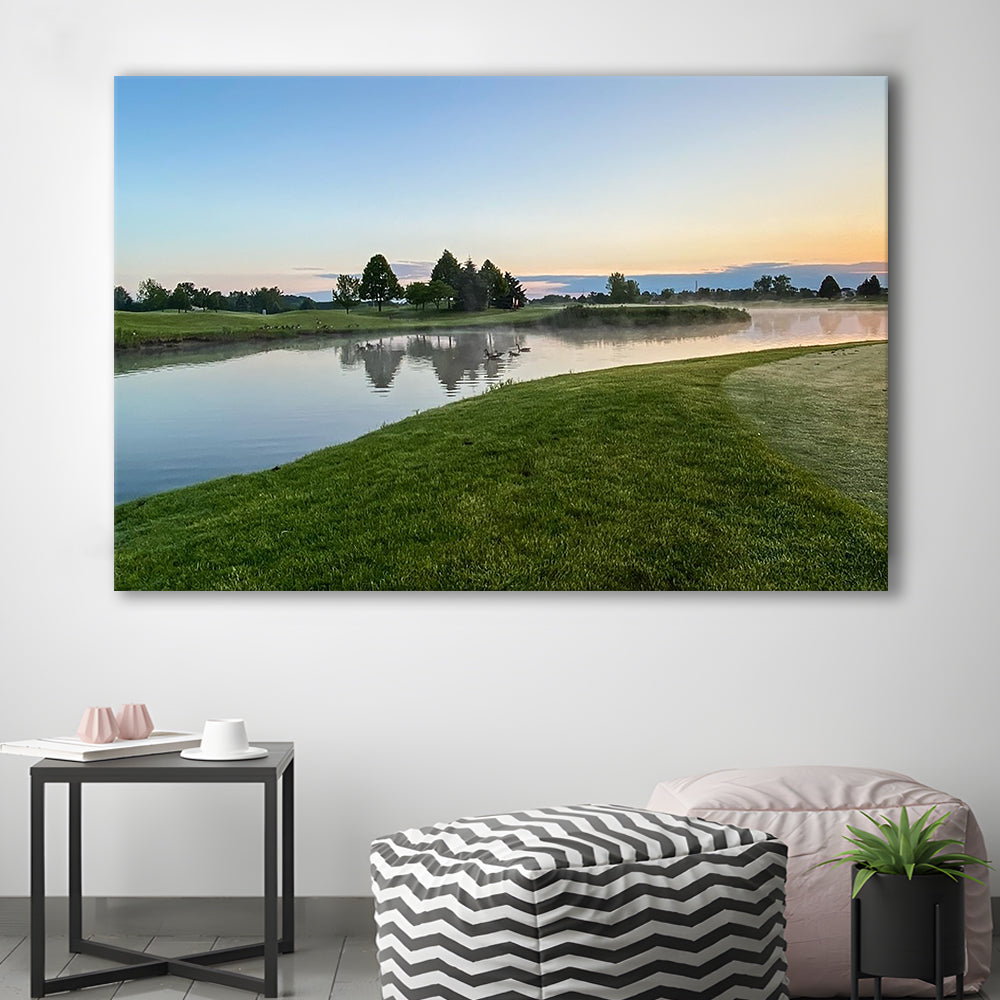 Wisconsin Golf Course In The Morning Sunlight, Golf Art Print,Gifts Golf Lover