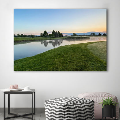 Wisconsin Golf Course In The Morning Sunlight, Golf Art Print,Gifts Golf Lover