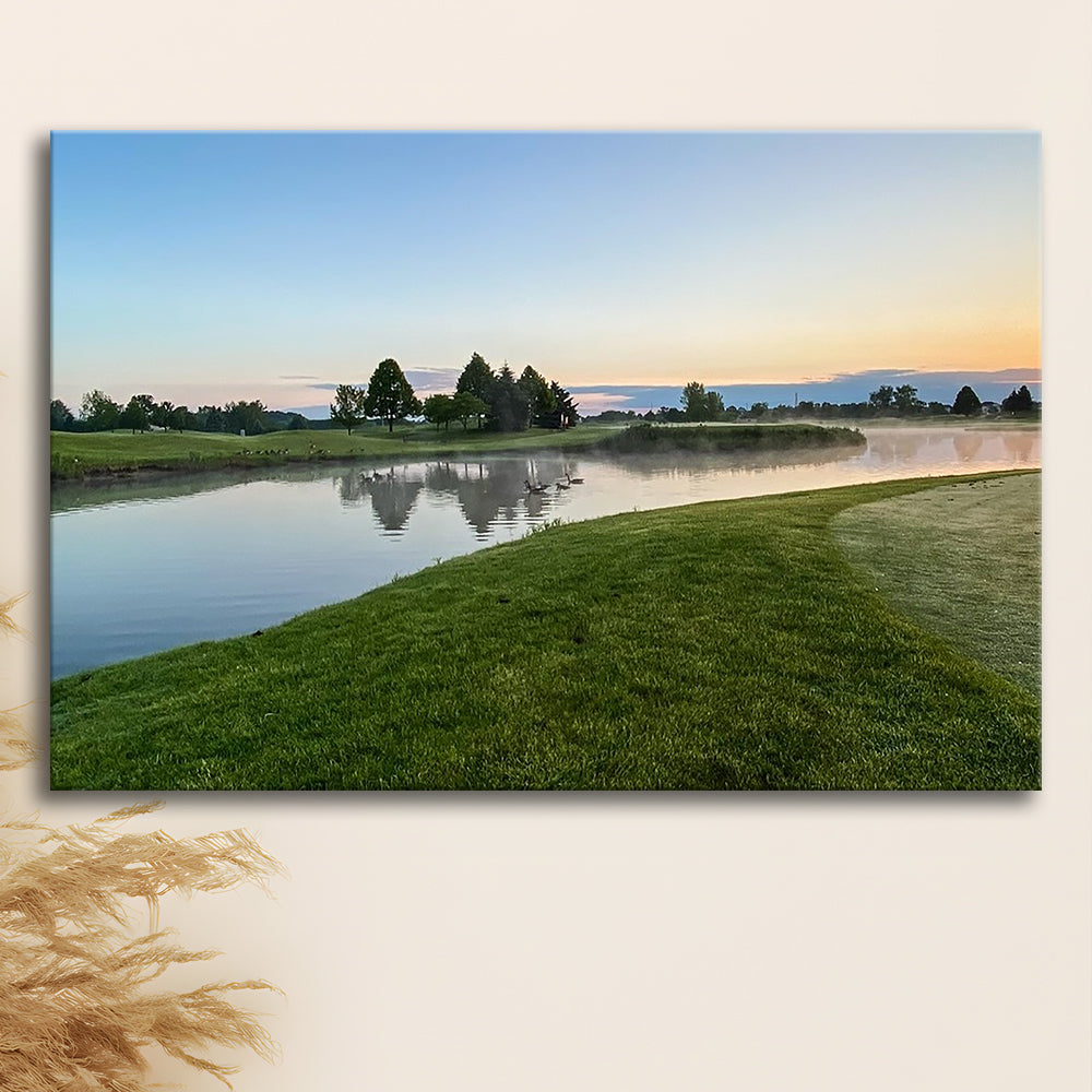 Wisconsin Golf Course In The Morning Sunlight, Golf Art Print,Gifts Golf Lover