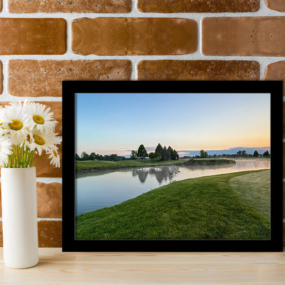 Wisconsin Golf Course In The Morning Sunlight, Framed Art Print Wall Decor, Picture Framed