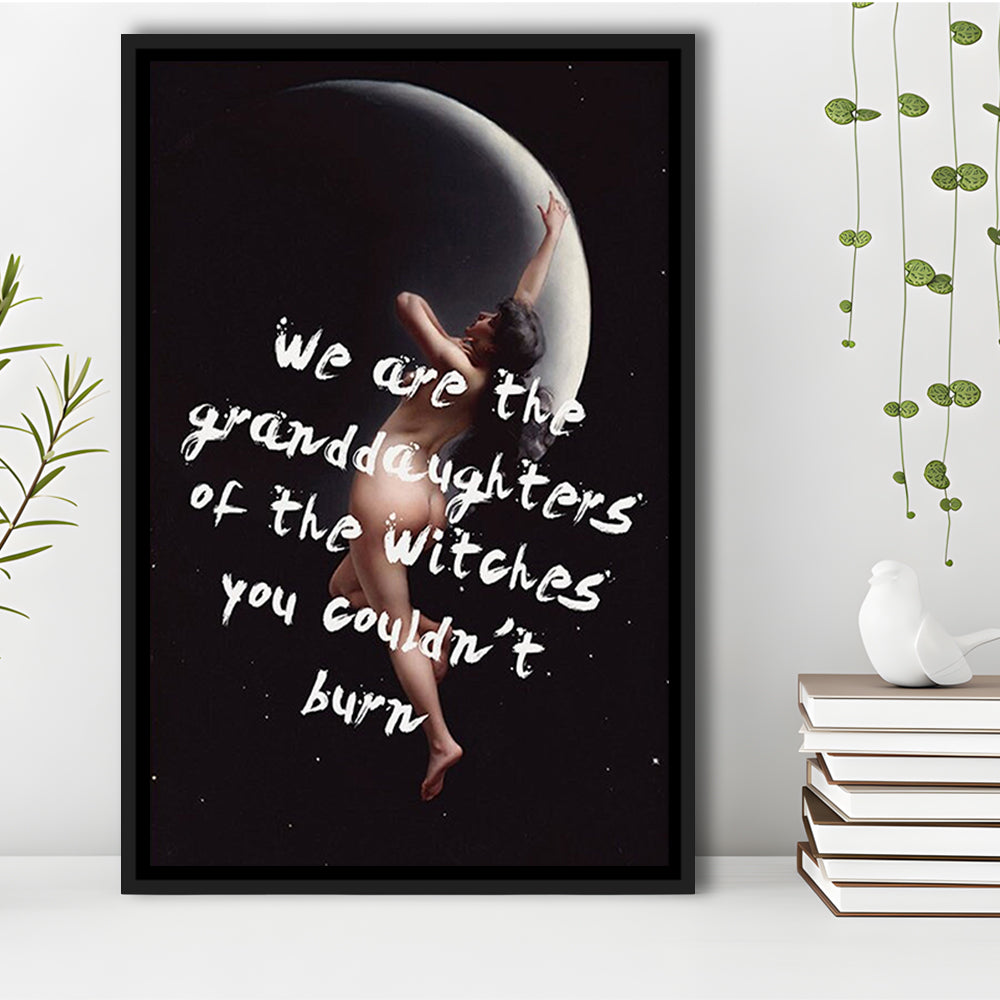 Witch Print, Feminist Art, Altered Art, Gift For Her, Quote Print, Feminist Gifts, Framed Canvas Prints Wall Art