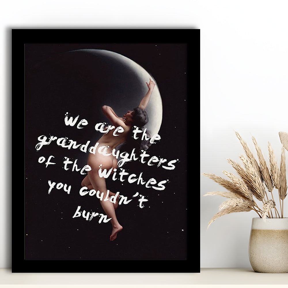 Witch Print, Feminist Art, Altered Art, Gift For Her, Quote Print, Feminist Gifts, Framed Art Prints Wall Decor